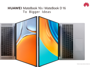 The New HUAWEI 16-inch Laptops Depicted: HUAWEI MateBook D 16 and HUAWEI MateBook 16s