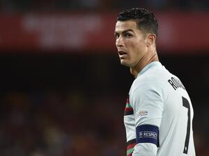 Portugal's forward Cristiano Ronaldo looks on during the UEFA Nations League, league A group 2 football match between Spain and Portugal, at the Benito Villamarin stadium in Seville on June 2, 2022. (Photo by CRISTINA QUICLER / AFP)