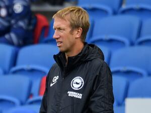 Brighton's English manager Graham Potter looks on from the touchline during the pre-season friendly football match between Brighton and Hove Albion and Chelsea at the American Express Community Stadium in Brighton, southern England on August 29, 2020. The game is a 'pilot' event where a small number of fans will be present on a socially-distanced basis. The aim is to get fans back into stadiums in the Premier League by October. / AFP / Glyn KIRK