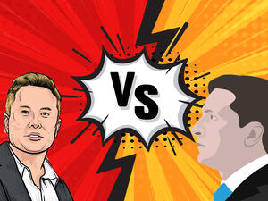 Elon Musk, Tesla founder and CEO, and Ukrainian President Zelenskyy. (Shutterstock) Elon Musk