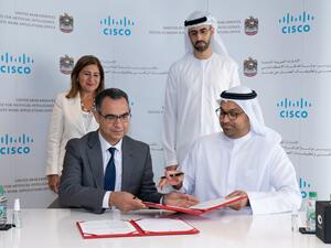 During the event MoU Between Minister of State for Artificial Intelligence, Digital Economy and Remote Work Applications and Cisco