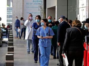 Outside one of the Beirut hospitals 