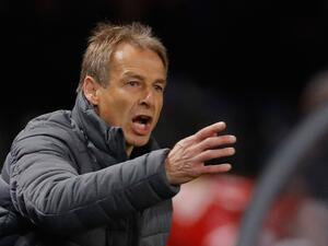 Hertha Berlin's German head coach Jurgen Klinsmann reacts during the German first division Bundesliga football match Hertha Berlin v Schalke 04 in Berlin, on January 31, 2020. / AFP / Odd ANDERSEN
