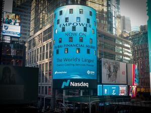 Empower's logo debuts on NASDAQ screens at New York's Times Square