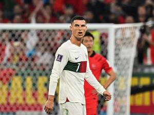 Portugal's forward #07 Cristiano Ronaldo reacts as he leaves the pitch during the Qatar 2022 World Cup Group H football match between South Korea and Portugal at the Education City Stadium in Al-Rayyan, west of Doha on December 2, 2022. (Photo by JUNG Yeon-je / AFP)