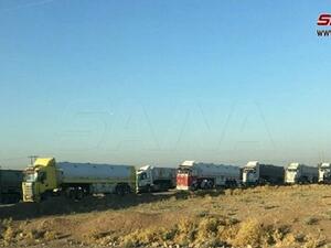 صورة نشرتها وكالة الأنباء السورية (سانا) لسرقة رتل من قبل القوات الأمريكية