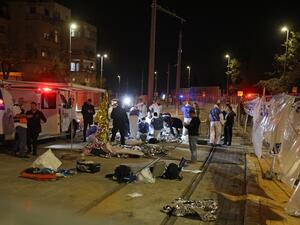 Scene at the site of a reported attack in a settler neighborhood 