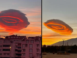 UFO-shaped cloud in Bursa, Turkey. (Twitter) UFO-shaped cloud