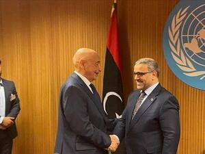 رئيس مجلس النواب الليبي عقيلة صالح، ورئيس المجلس الأعلى للدولة خالد المشري