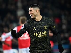 Paris Saint-Germain's Moroccan defender Achraf Hakimi is under investigation for rape. (Photo by Anne-Christine POUJOULAT / AFP) Achraf Hakimi