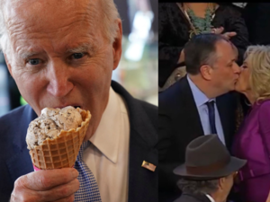 Jill Biden innocently kissed Kamala Harris' husband