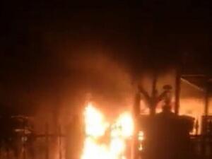 حريق في مكان الهجوم على عائلة الفتاة