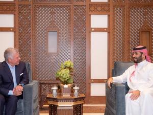 Jordan King Abdullah with Saudi Crown Prince Mohammed bin Salman from their meeting in Jeddah. (Twitter/ @KingAbdullahII) Jordan King