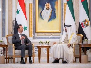Sheikh Mohamed bin Zayed al-Nahyan and Bashar al-Assad