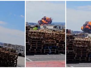 F-18 fighter jet crashes in Spain. (Twitter) F-18 fighter jet crashes in Spain