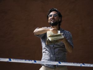 Salwan Momika protests outside a mosque in Stockholm on June 28, 2023, during the Eid al-Adha holiday. (Photo by Jonathan NACKSTRAND / AFP) Sweden