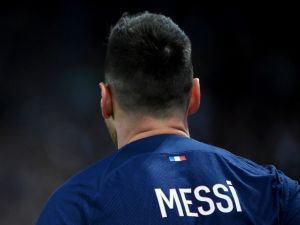 Paris Saint-Germain's Argentine forward Lionel Messi walks in the pitch during the French L1 football match between Paris Saint-Germain (PSG) and Clermont Foot 63 at the Parc des Princes Stadium in Paris on June 3, 2023. (Photo by FRANCK FIFE / AFP)