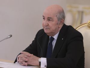 Algeria's President Abdelmadjid Tebboune attends a meeting with Russian President at the Kremlin in Moscow on June 15, 2023. (Photo by Mikhail METZEL / SPUTNIK / AFP) Tebboune