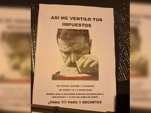 Poster of Volodymyr Zelenskyy in Spain. (X/Twitter) Ukrainian President Volodymyr Zelenskyy