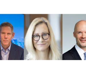 Caspar Herzberg, CEO at AVEVA, Joanna Mainguy, Senior Director of Sustainability at AVEVA and said Evgeny Fedotov, Senior Vice President, EMEA, AVEVA. AVEVA Showcases Work with Leading Innovators to Drive Decarbonization at ADIPEC 2023