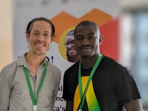 Paul Kennedy Zindi Chief of Staff and Thomas Basikolo, ITU  Programme Officer  AI-Driven Solutions for Climate Disasters provided by Zindi and ITU at AI for Good