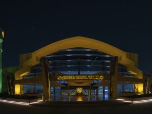 Yas Island lights up in green to commemorate the 93rd Saudi National Day 