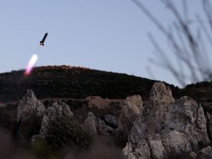 Launching a cornet missile from Gaza