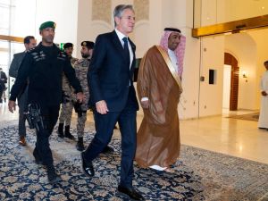 Saudi Foreign Minister at the Ministry of Foreign Affairs in Riyadh
