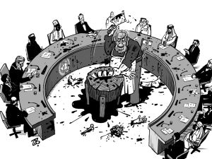 Cartoon created by Jordanian artist Emad Hajjaj. (Emad Hajjaj/X) Emad Hajjaj