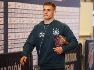 Florian Wirtz of Germany arrives at the stadium prior to the international friendly match between Germany and United States at Pratt & Whitney Stadium on October 14, 2023 in East Hartford, Connecticut. Alex Grimm/Getty Images/AFP (Photo by ALEX GRIMM / GETTY IMAGES NORTH AMERICA / Getty Images via AFP)