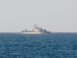 سفينة حربية اسرائيلية قبالة سواحل غزة