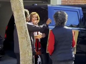 "Go back to China where your headquarters is" yells Nancy Pelosi at protestors outside her home. (X)