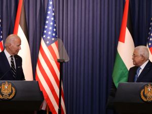  US President Joe Biden and Palestinian president Mahmud Abbas 