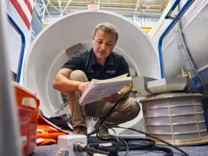 An unlocated handout picture taken on August 8, 2023 shows Turkish Astronaut Alper Gezeravci 