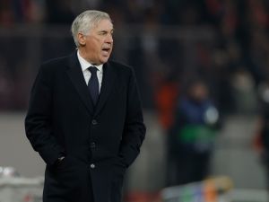 Real Madrid's Italian coach Carlo Ancelotti reacts during the UEFA Champions League group C football match between Union Berlin and Real Madrid in Berlin, on December 12, 2023. (Photo by Odd ANDERSEN / AFP)