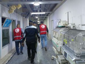  إخلاء 150 طفلاً و190 مرافقًا من المستشفى بعد الحادث