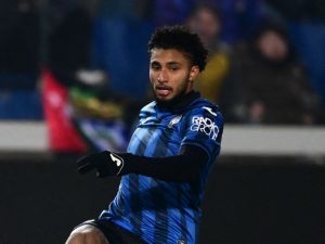 Atalanta's Brazilian midfielder #13 Ederson Jose Dos Santos Lourenco da Silva during the UEFA Europa League group D football match between Atalanta and Sporting Lisbon at the Gewiss Stadium in Bergamo on November 30, 2023. (Photo by Marco BERTORELLO / AFP)