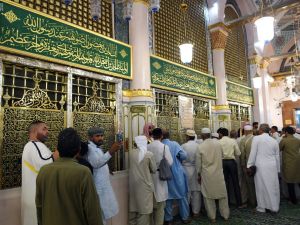 الحجرة النبوية شرق المسجد النبوي في المدينة المنورة