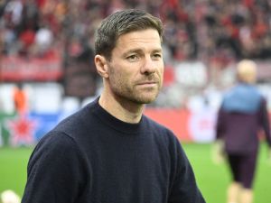 Bayer Leverkusen's Spanish coach Xabi Alonso looks on ahead the UEFA Europa League Group H football match between Bayer Leverkusen and BK Haecken in Leverkusen, on September 21, 2023. (Photo by Roberto Pfeil / AFP)