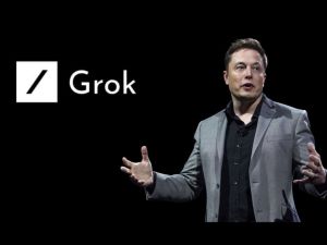 ايلون ماسك وشعار برنامج grok