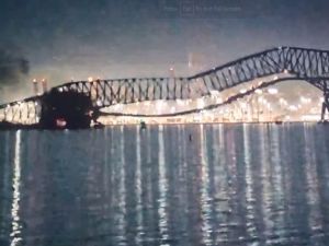 container ship collided with Key Bridge, located in Maryland, the United States.