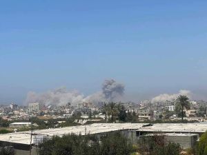 قصف شمال مخيم النصيرات - الصورة من حساب "غزة الآن"