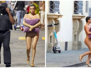 Kanye West's wife Bianca NAKED AGAIN in full see-through dress