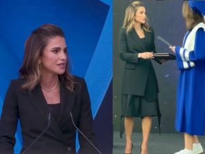 الملكة رانيا الأنيقة ببدلة لو سموك مع شورت فاخر من ديور... الأناقة الملكية الحيوية