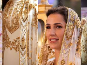 بعد مرور عام...أجمل التفاصيل التي زينت فستان حنة الأميرة رجوة الحسين