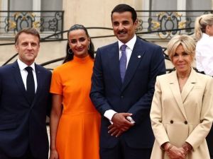 أمير قطر والشيخة هند في قصر الإليزيه لانطلاق أولمبياد باريس 2024