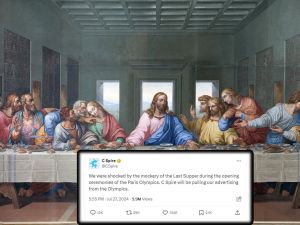 Paris Olympics 2024 under fire over mockery of "The Last Supper". (Shutterstock/X post screenshot) Paris Olympics 2024 and The Last Supper