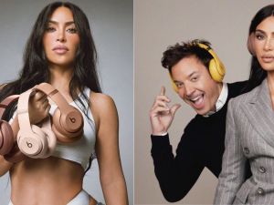 كيم كارداشيان تطلق سماعات رأس لاسلكية جديدة Beats x Kim وتتقاتل مع جيمي فالون