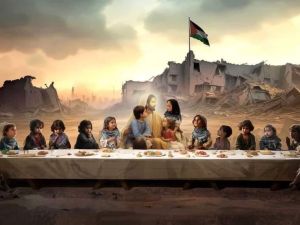  'The Last Supper' with Gazan children