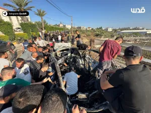 خمسة فلسطينيين استشهدوا جراء قصف طائرة مسيرة إسرائيلية للمركبة الفلسطينية قرب قرية زيتا.